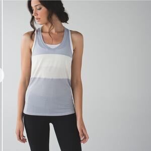 Lululemon Pedal To The Medal Singlet Tank Silver Fox Angel Wing Size 4